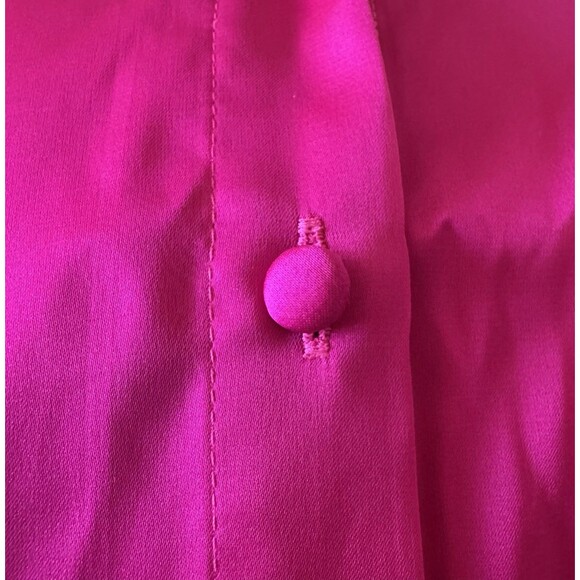 Talbots NWT Bold Pink Satin Boyfriend Shirt Size L - Picture 3 of 3